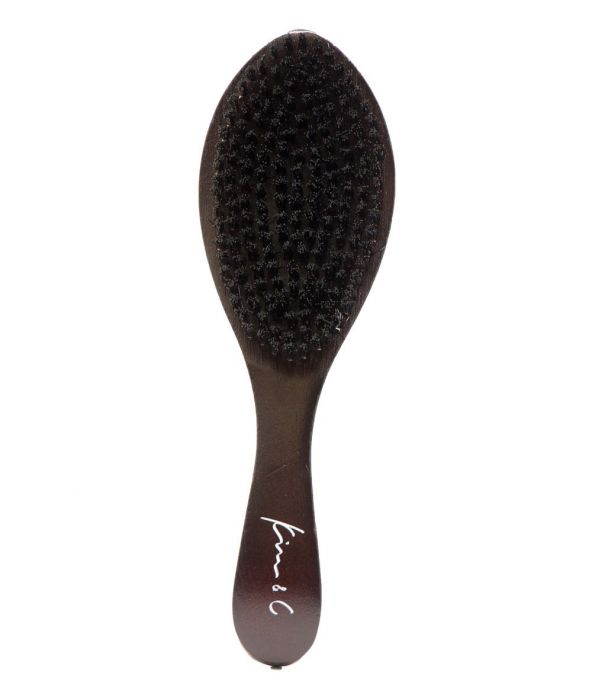 Premium Boar Curved Wave Brush - Hard - Beautiful Black Hair