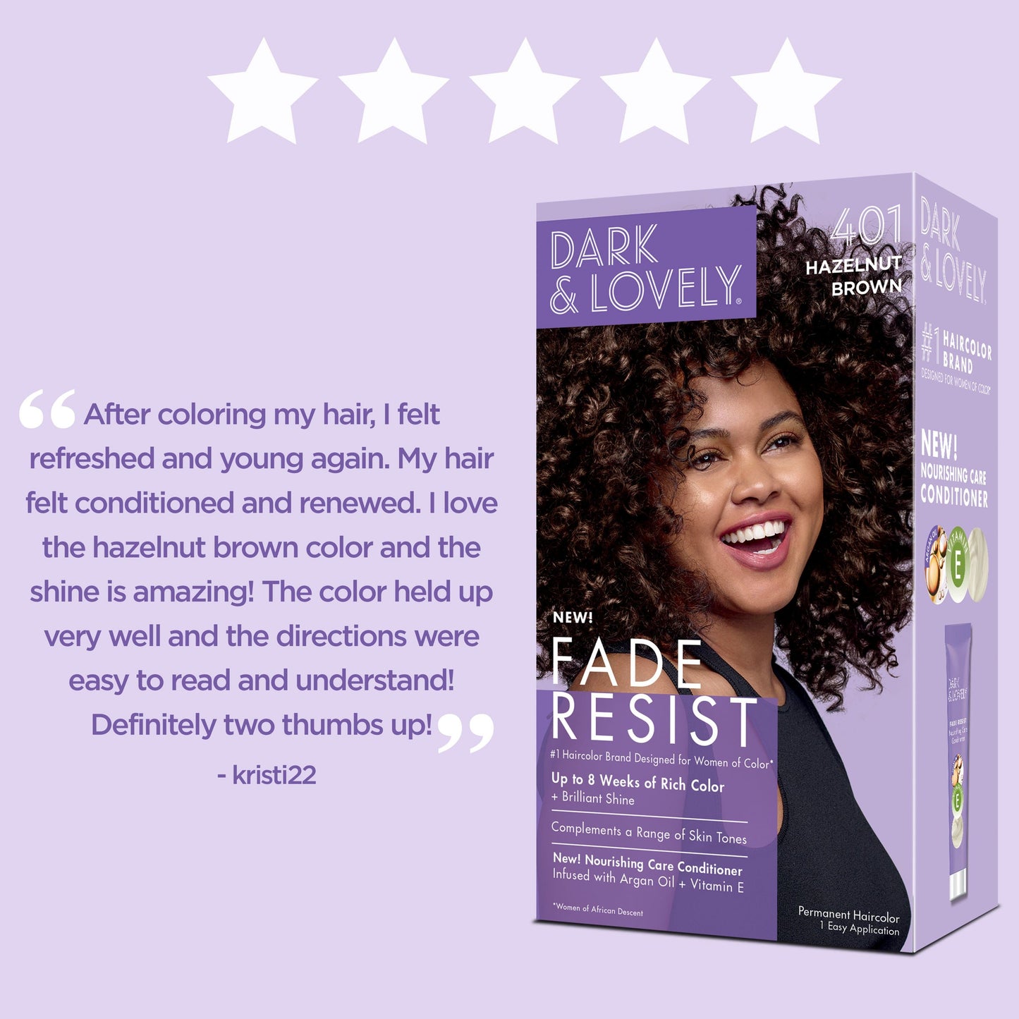 Dark & Lovely Fade Resist Rich Conditioning Hair Color - 401 Hazelnut Brown