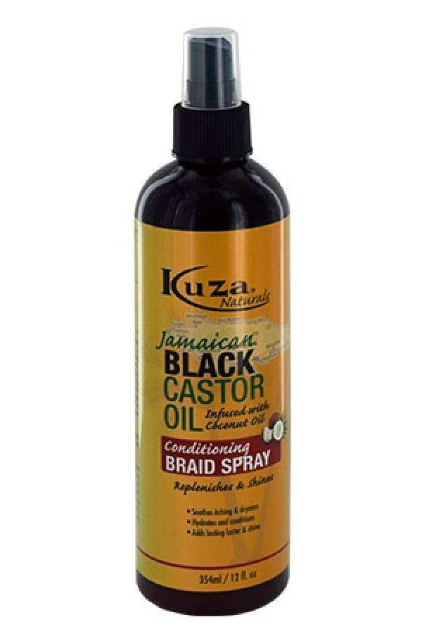 Kuza Naturals Black Castor Oil Conditioning Braid Spray - Beautiful Black Hair