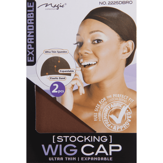 Magic Collection Stocking Wig Cap 2psc - #2225 Dark Brown - Beautiful Black Hair