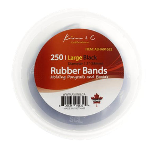 250 Rubber Large Bands - Black