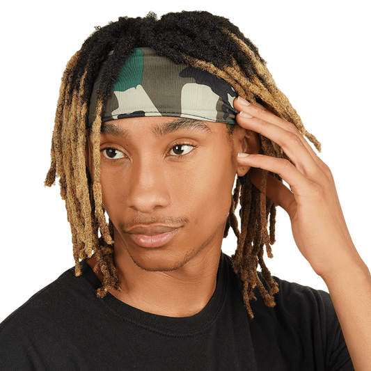 Mr. Durag Spandex Ultra Stretch Dreadlocks Band - Green Camouflage #3620