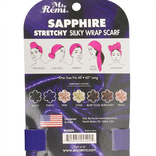Ms. Remi Sapphire Stretchy Silky Wrap Scarf #4523