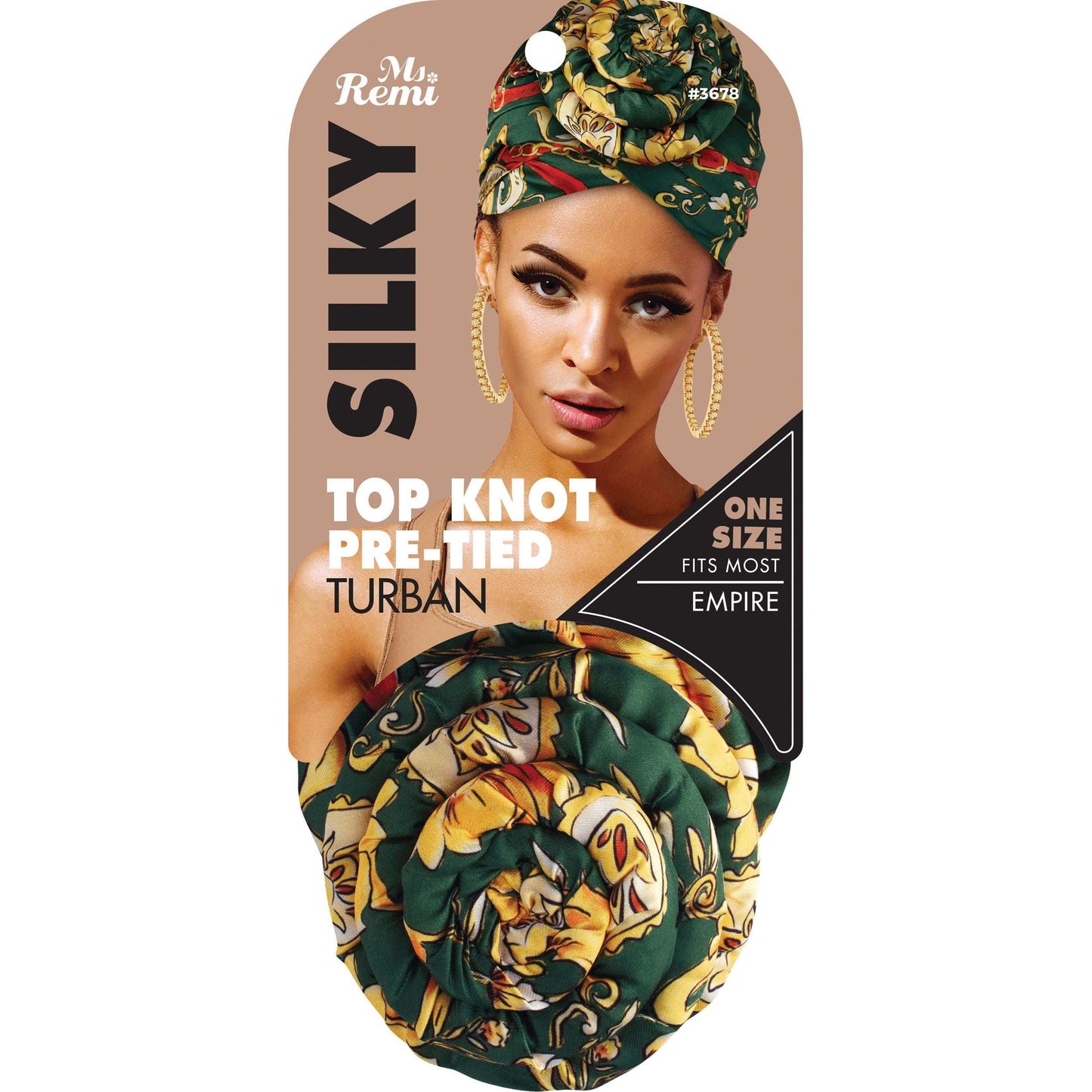Ms. Remi Silky Top Knot Pre-Tied Turban Head Scarf - Assorted #3678