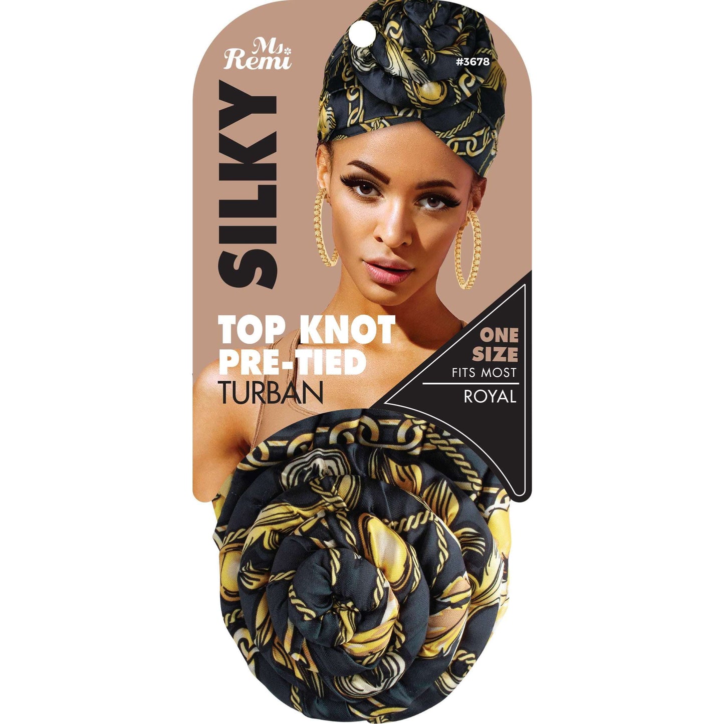 Ms. Remi Silky Top Knot Pre-Tied Turban Head Scarf - Assorted #3678