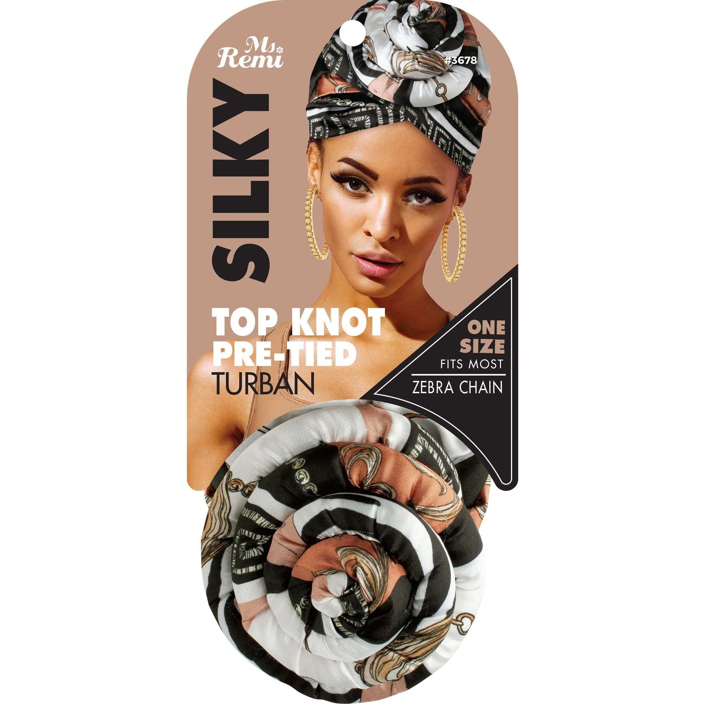 Ms. Remi Silky Top Knot Pre-Tied Turban Head Scarf - Assorted #3678