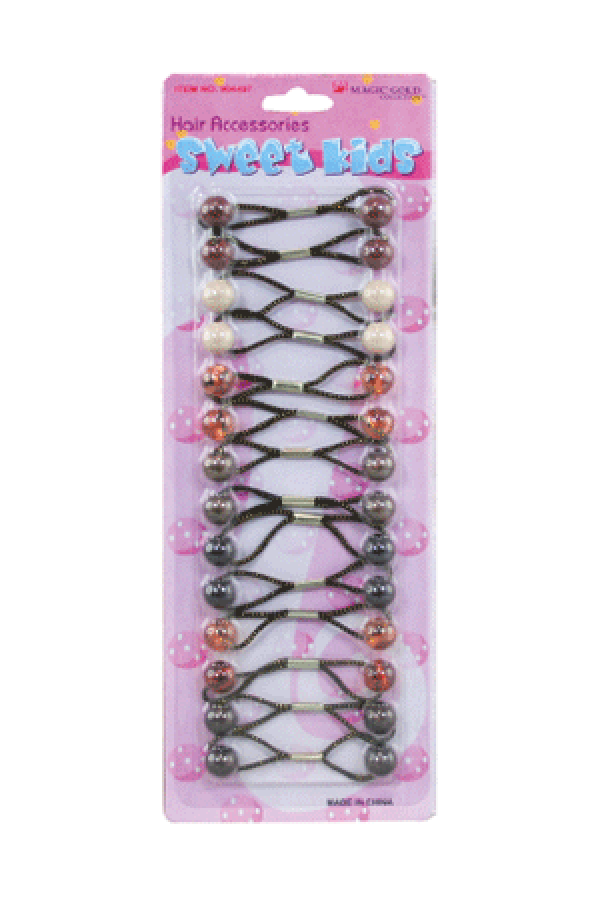 Magic Gold Hair Baubles - Round #XS17 Brown Mix - Beautiful Black Hair