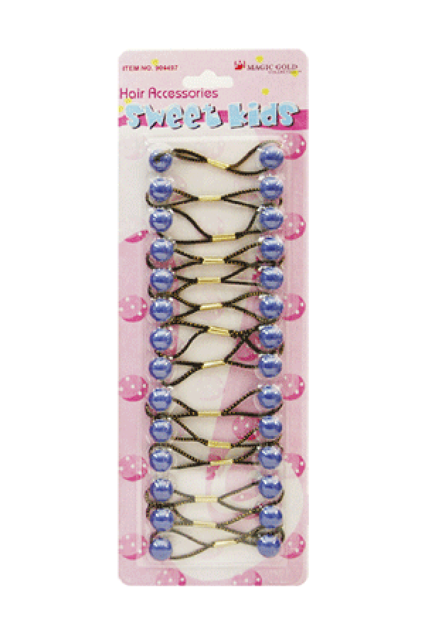 Magic Gold Hair Baubles - Round #XS6 Blue - Beautiful Black Hair