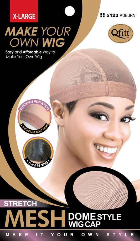 Qfitt Stretch Mesh Dome Style X-Large Wig Cap #5123 Auburn