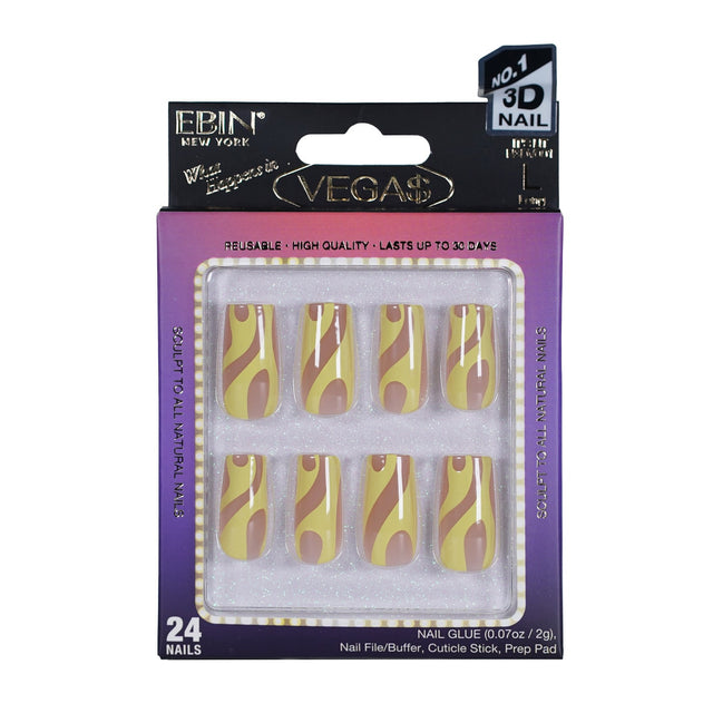 EBIN Press-On Nails What Happens in Vegas - It's Lit #N3DV001 Long