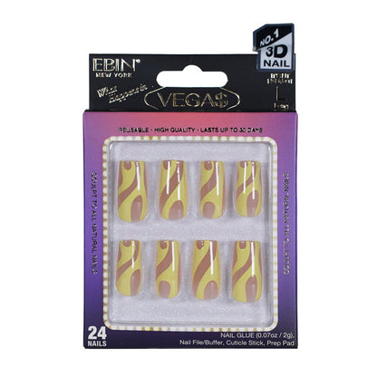 EBIN Press-On Nails What Happens in Vegas - It's Lit #N3DV001 Long