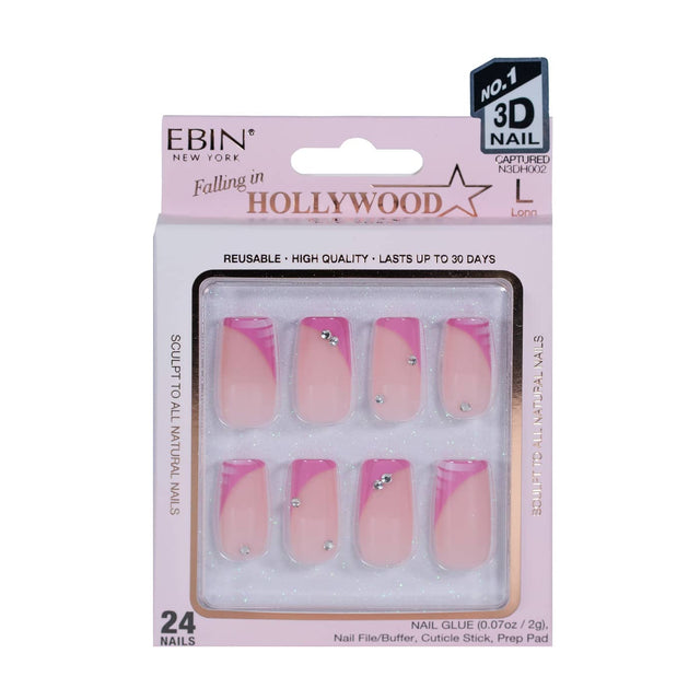 EBIN Press-On Nails Falling in Hollywood - Captured Long #NN3DH002