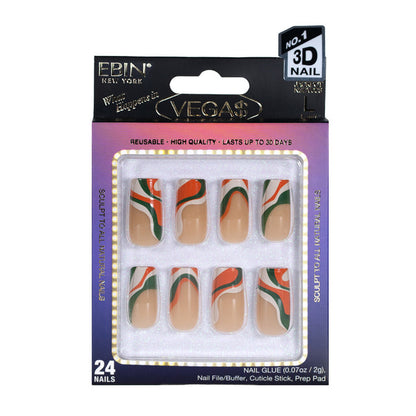 EBIN Press-On Nails What Happens in Vegas - Jackpot #N3DV003 Long