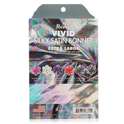 Ms. Remi Silky Satin Vivid Bonnet XL Platinum Leopard #3692