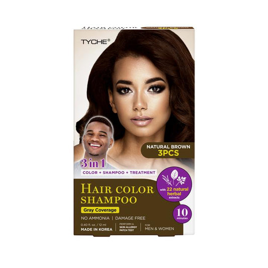 Nicka K Tyche Magic Hair Color Shampoo - Natural Brown - Beautiful Black Hair