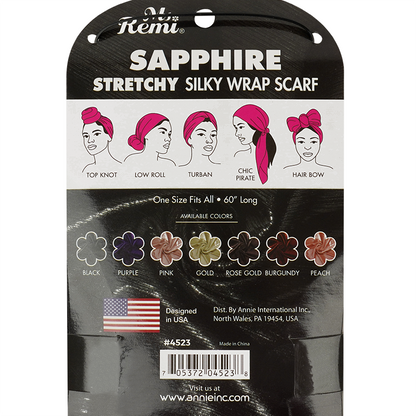 Ms. Remi Sapphire Stretchy Silky Wrap Scarf #4523