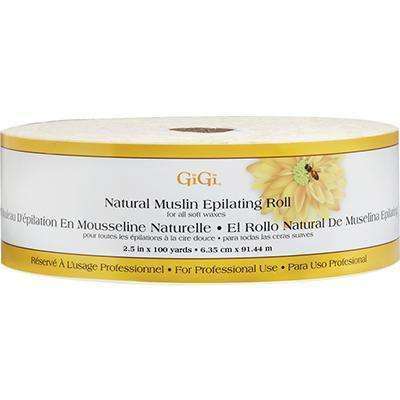 GiGi Natural Muslin Epilating Roll For Soft Wax - 2.5" x 100 yards - Beautiful Black Hair