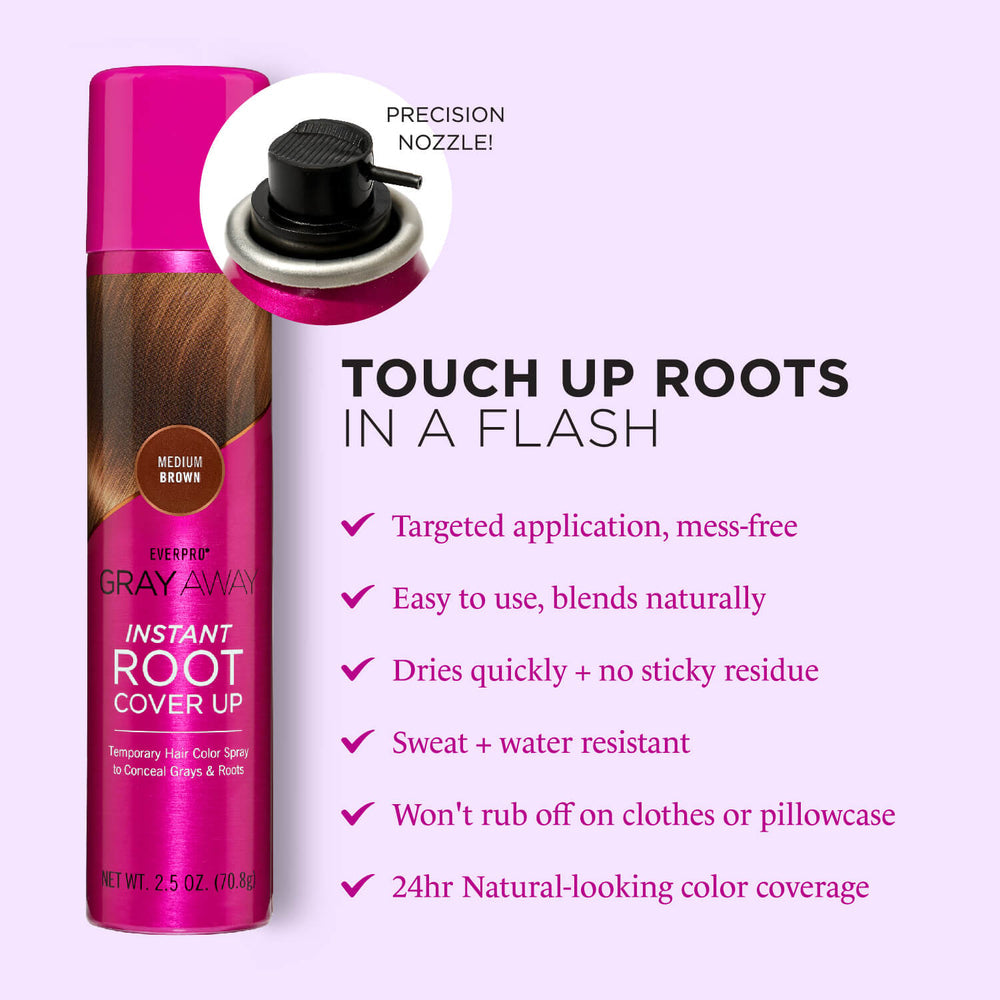 EverPro Gray Away Instant Root Cover Up Spray - Medium Brown