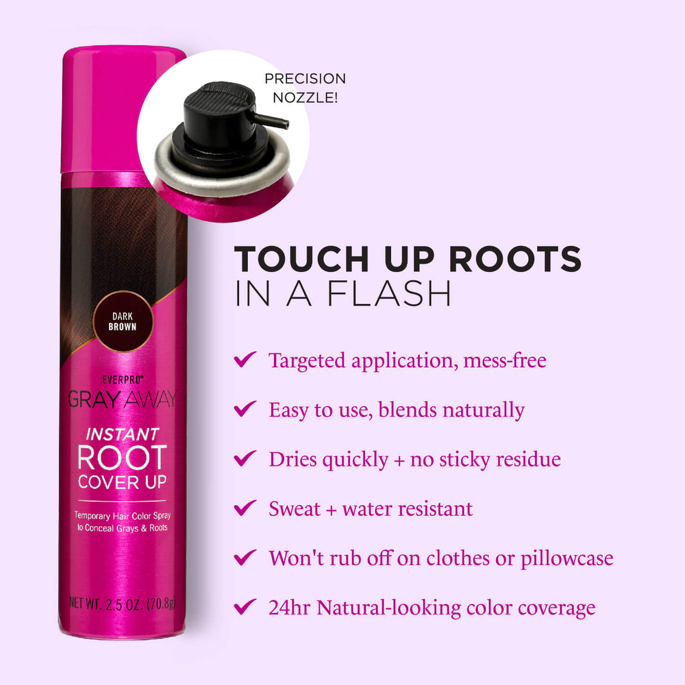 EverPro Gray Away Instant Root Cover Up Spray - Dark Brown