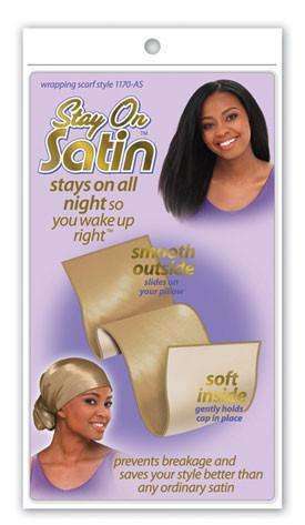 Stay On Satin Wrapping Scarf - Style 1170 Assorted - Beautiful Black Hair