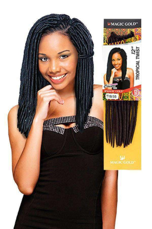 Magic Gold Tropical Twist Braid 12" - Beautiful Black Hair