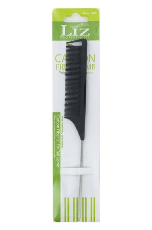 Liz Professional Carbon Fiber Parting Pin Tail Comb #1733