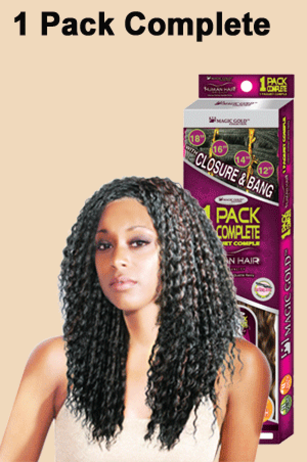 Magic Gold "Complete Pack" Human Hair Weave Jazz 6pcs - Beautiful Black Hair