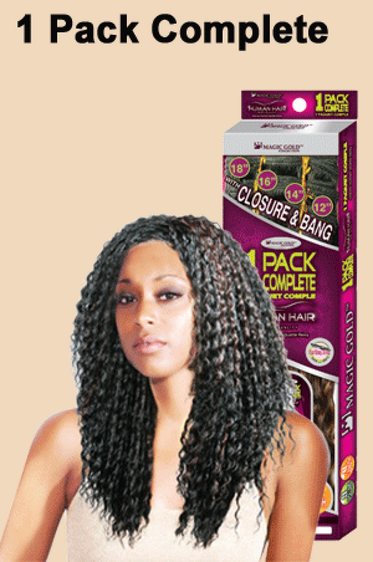 Magic Gold "Complete Pack" Human Hair Weave Jazz 6pcs - Beautiful Black Hair