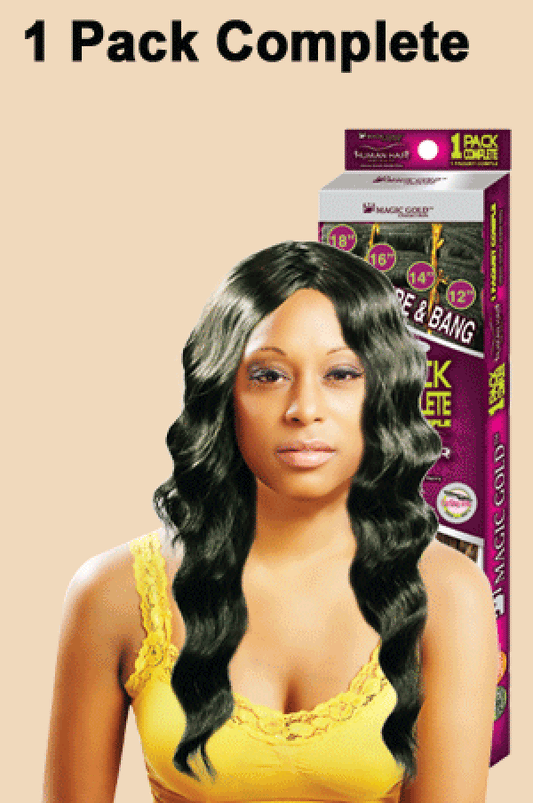 Magic Gold "Complete Pack" Human Hair Weave Loose Deep 6pcs - Beautiful Black Hair