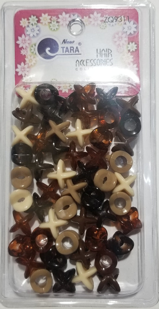 Tara Hair Beads - XOXO Brown Mix #ZQ9311