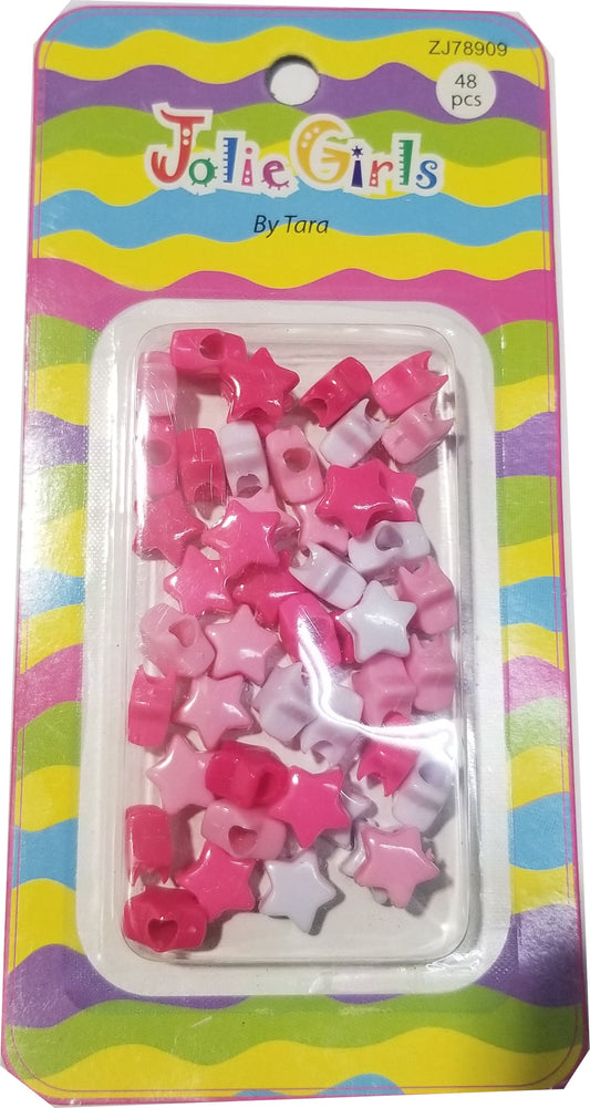 Jolie Girls Hair Beads - Star Pink Tone #ZQ78909