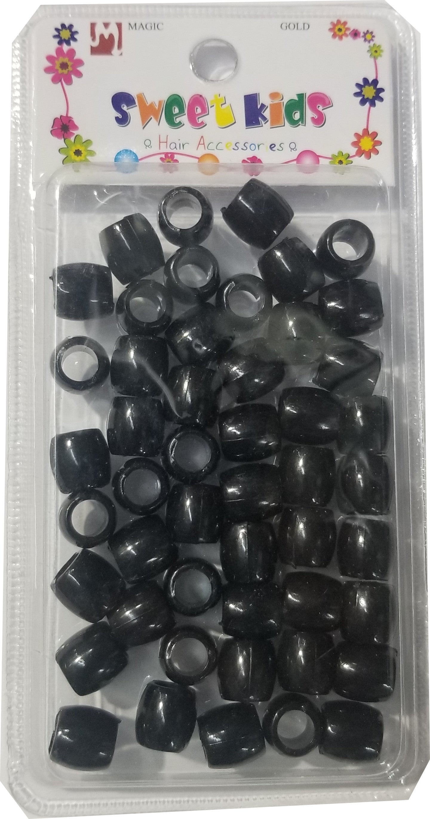 Sweet Kids Medium Hair Beads - Black #1642