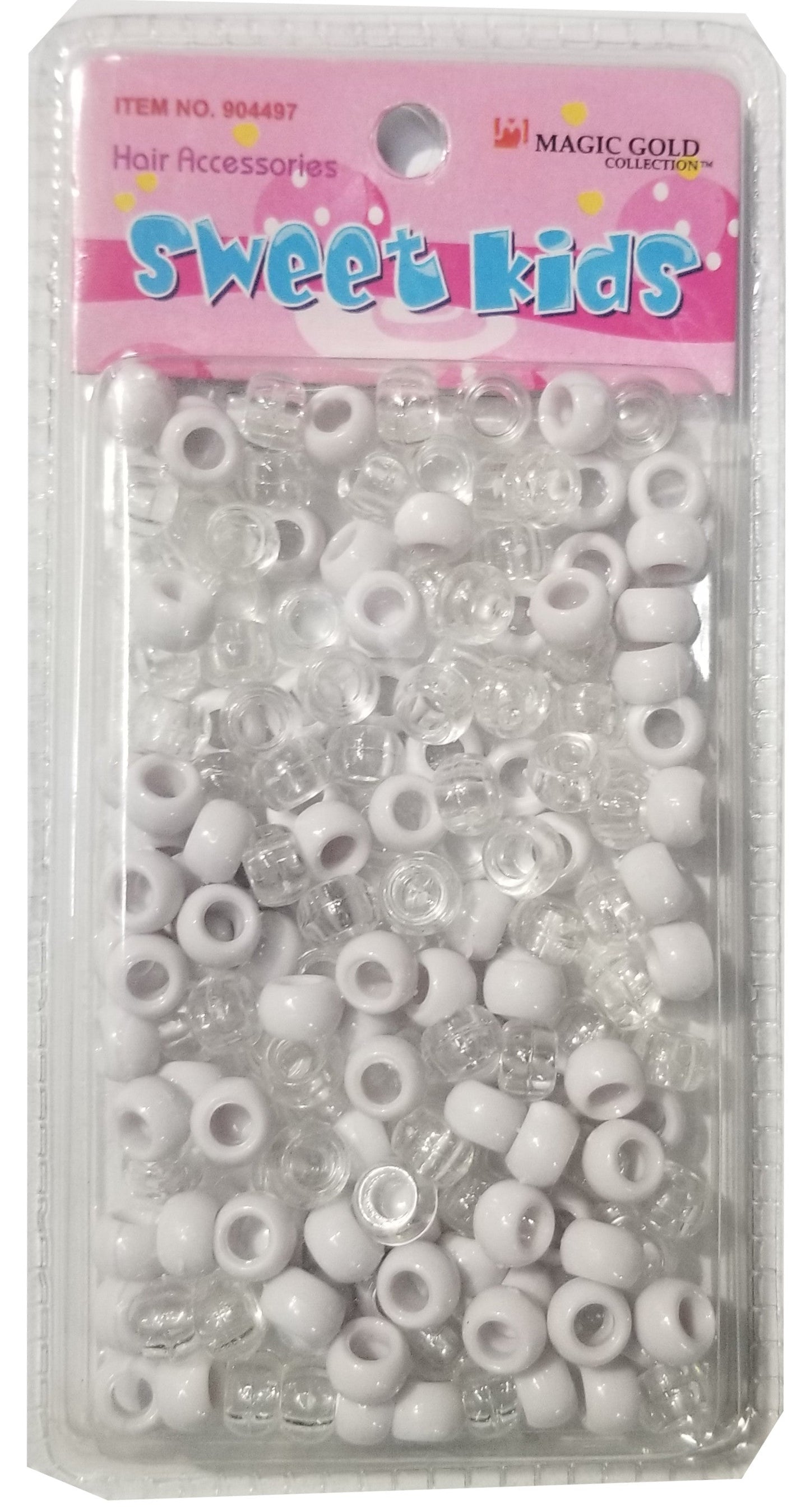 Sweet Kids Hair Beads - White & Clear #1974