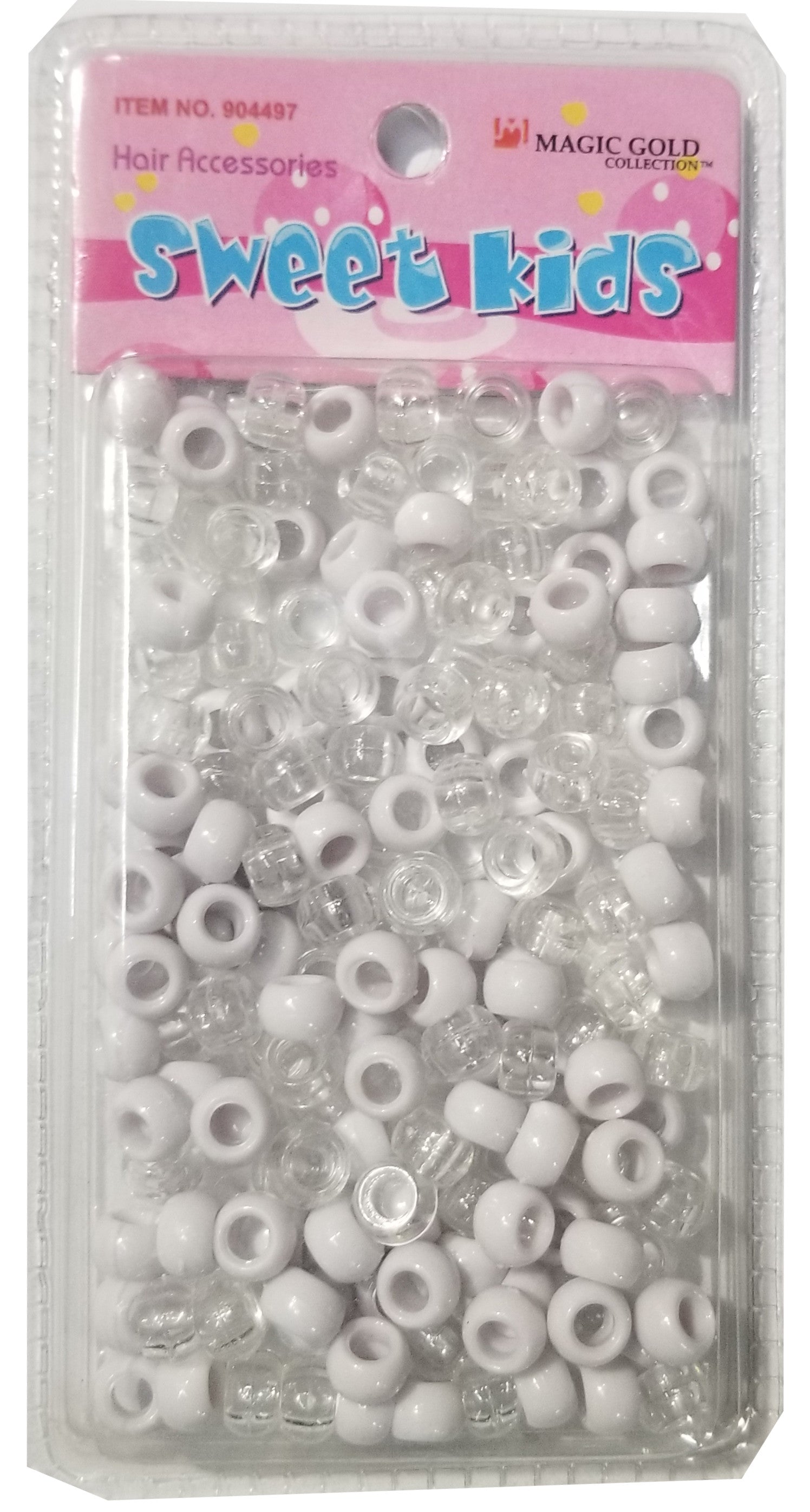 Sweet Kids Hair Beads - White & Clear #1974