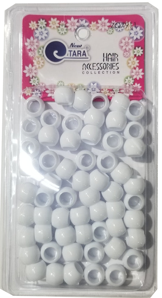 Tara Medium Hair Beads - White #ZQ7911