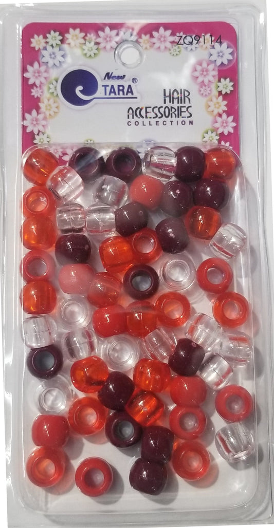 Tara Medium Hair Beads - Red Tone Mix #ZQ09114