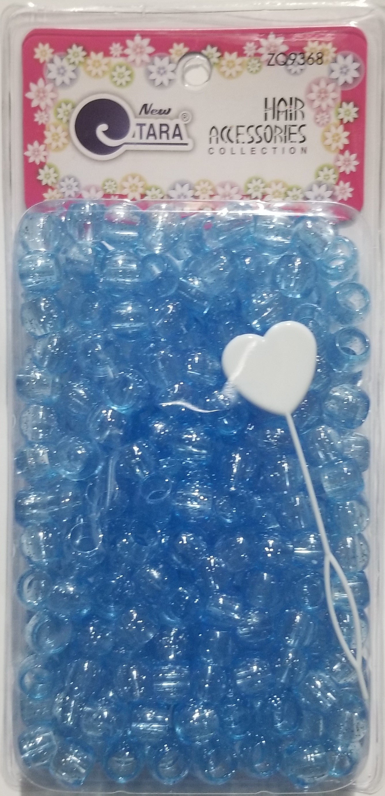Tara Medium Hair Beads Jumbo Pack - Crystal Blue w/ Silver Glitter #ZQ09368
