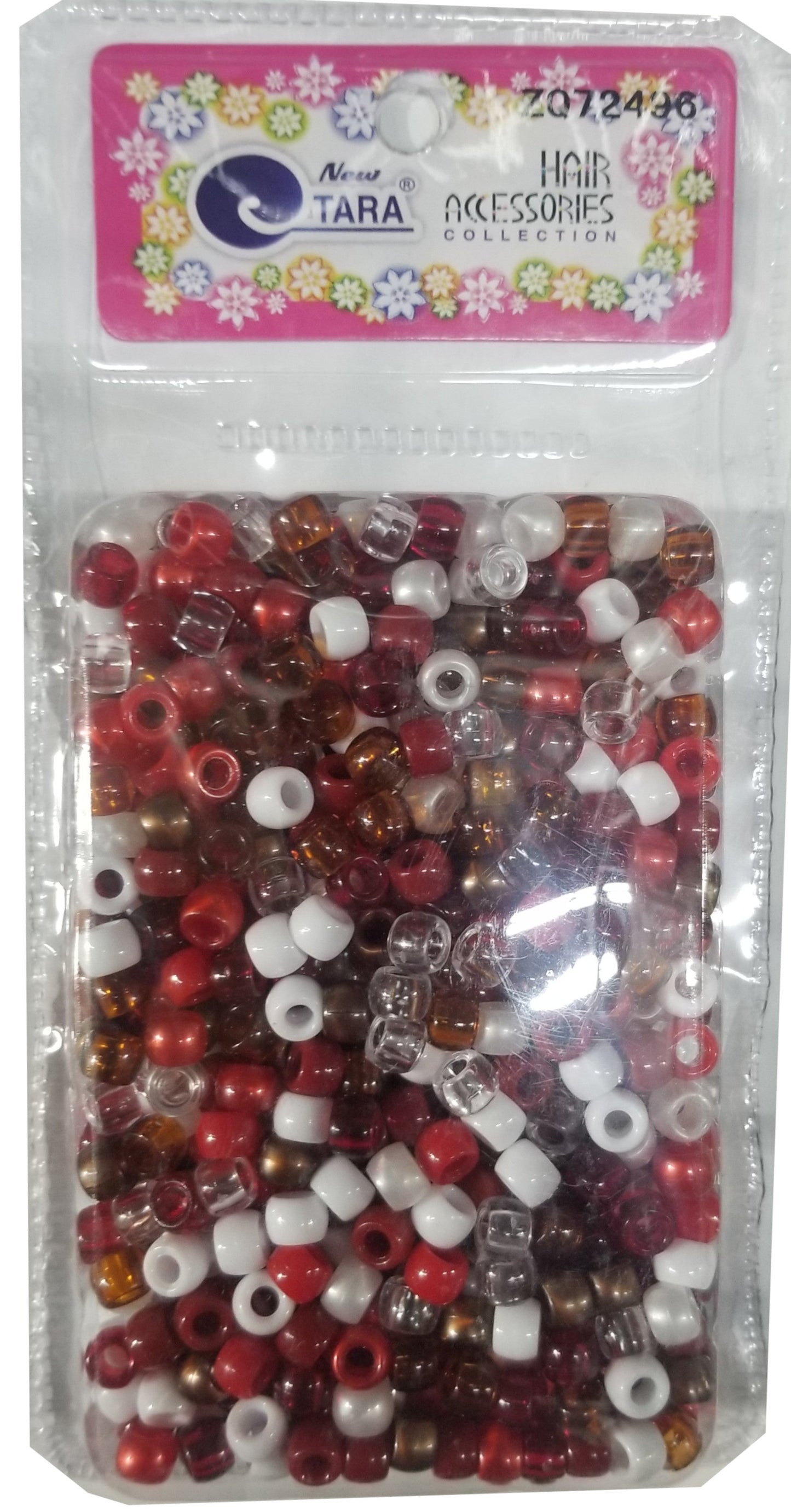Tara Hair Beads - Red & Brown Mix Jumbo Pack #ZQ72496