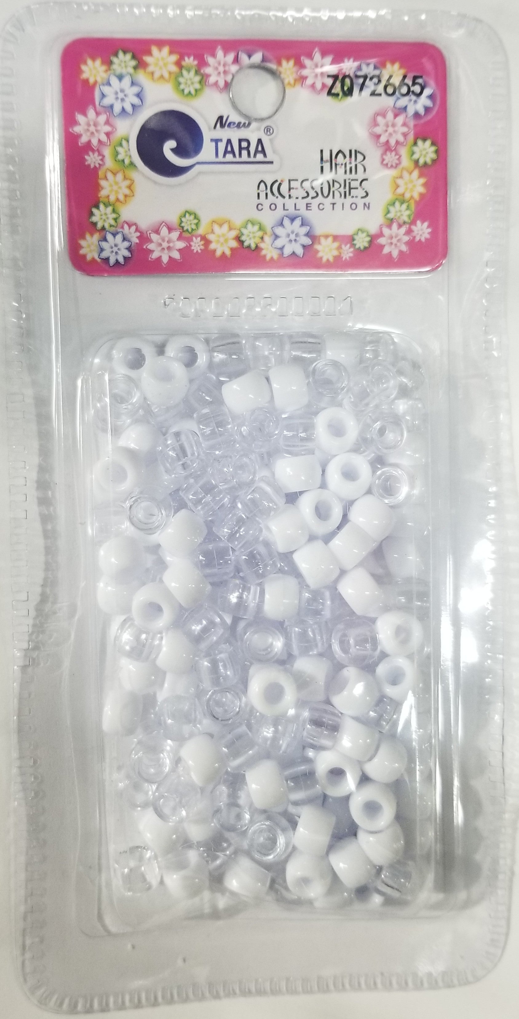 Tara Hair Beads -  Clear & White #ZQ72265