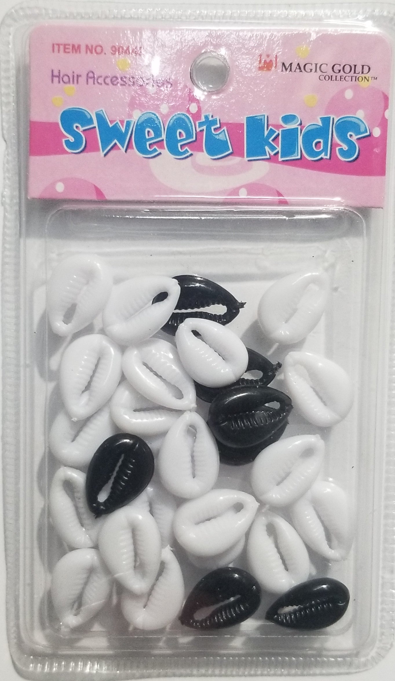 Sweet Kids Hair Beads - Shells Black & White #1996