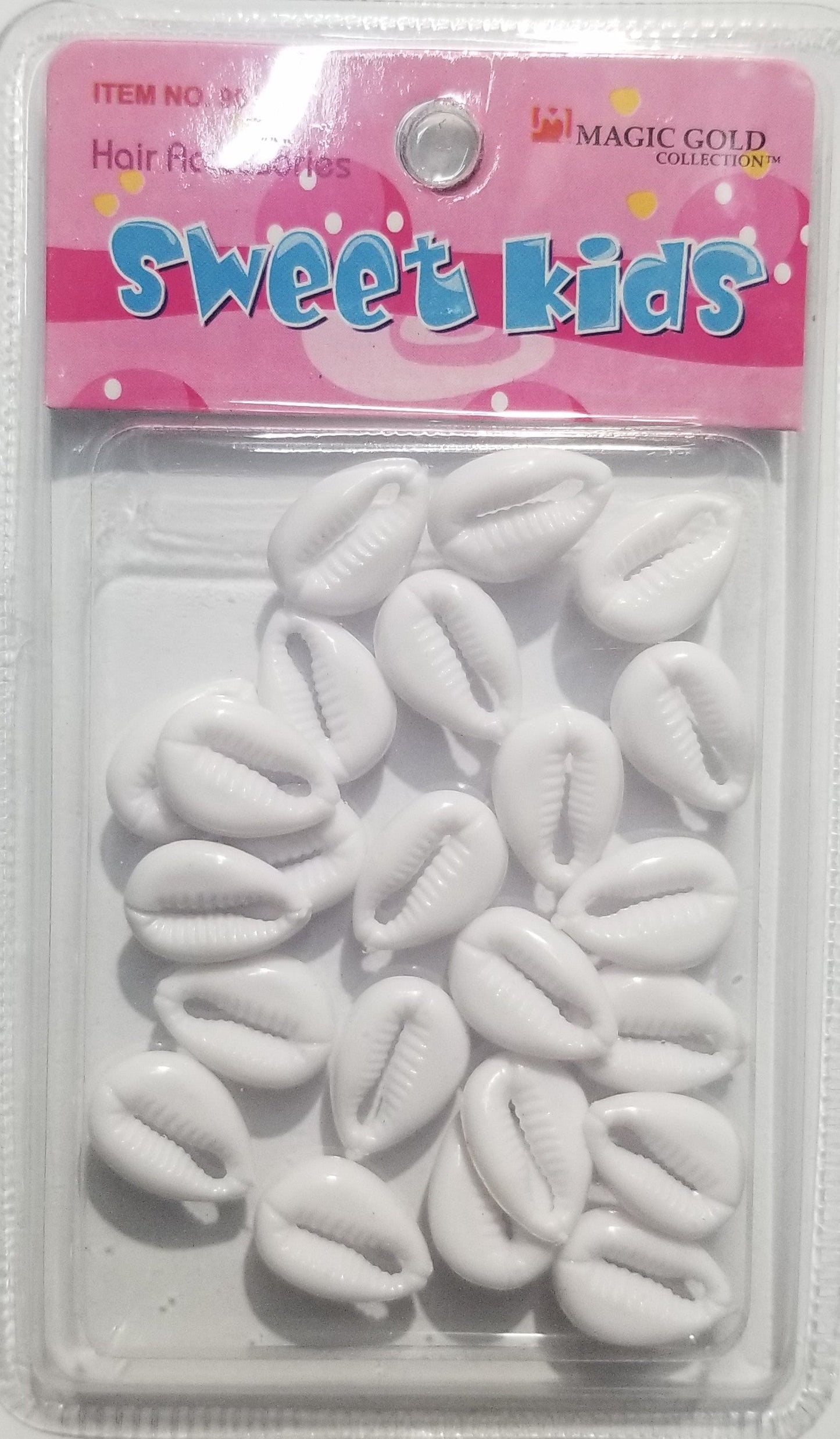 Sweet Kids Hair Beads - Shells White #1997  - Dollar Deals