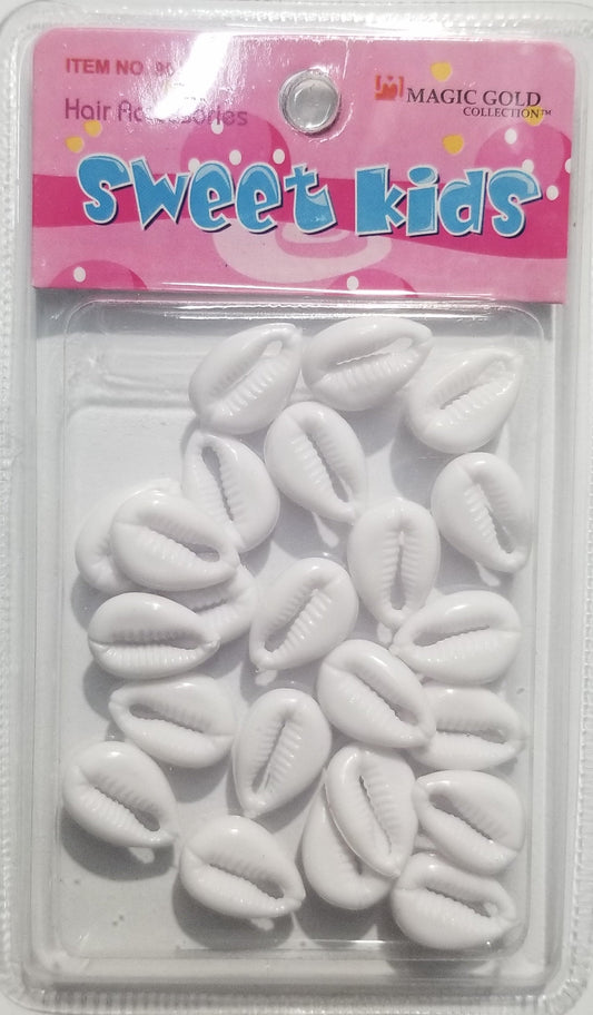 Sweet Kids Hair Beads - Shells White #1997  - Dollar Deals