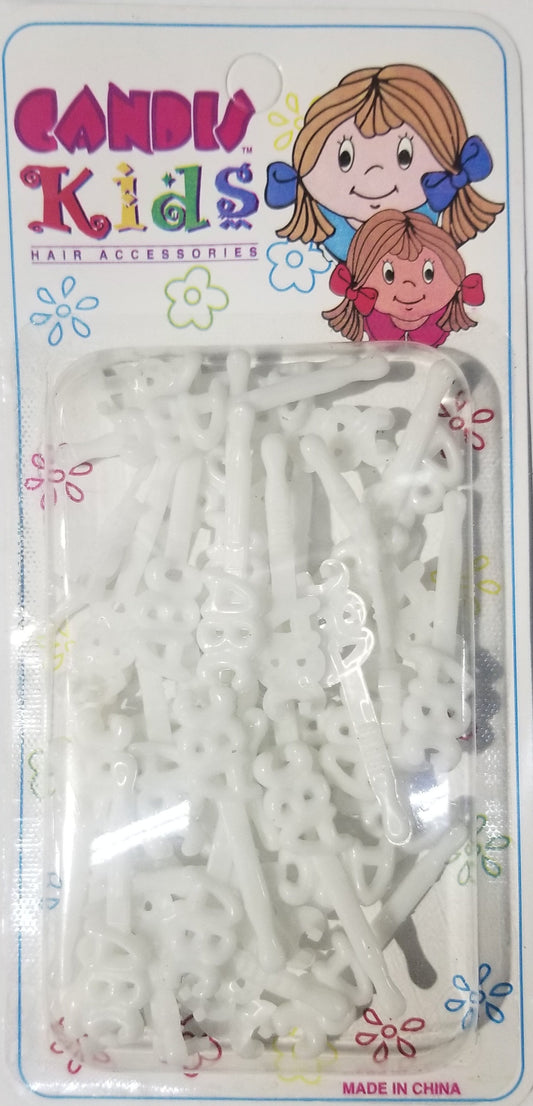 Candy Kids Hair Barrettes - Mini ABC White #BRT12616