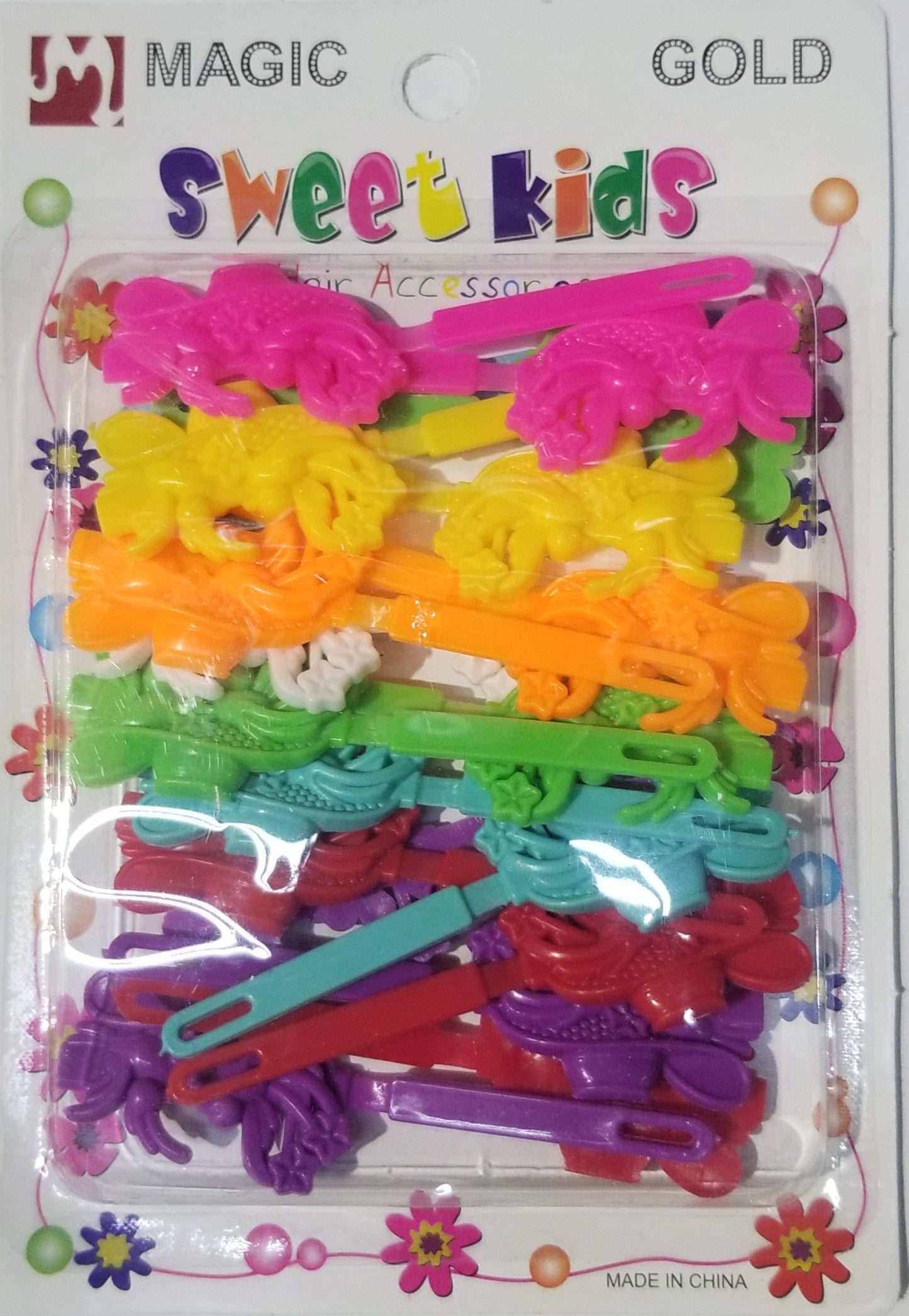 Sweet Kids Hair Barrettes - Basket Of Flowers Assorted #5108AS
