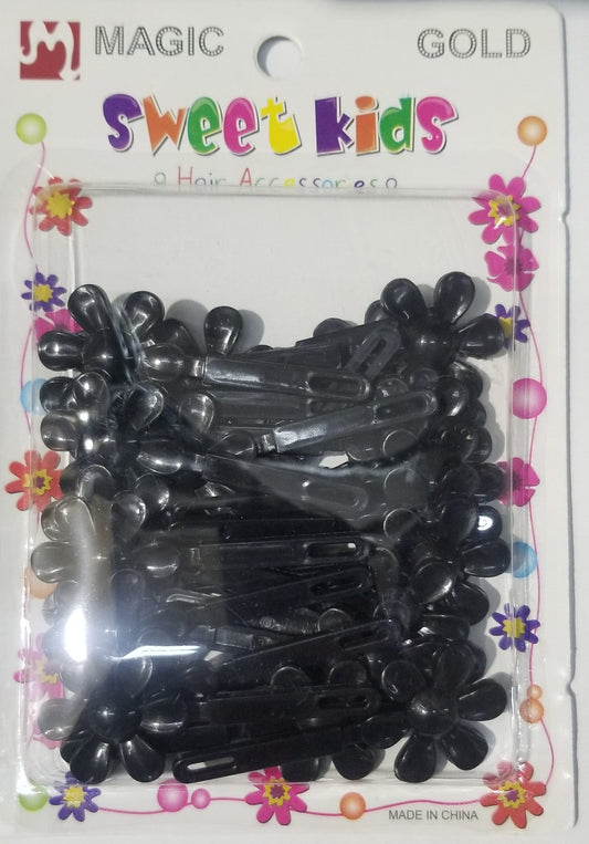 Sweet Kids Hair Barrettes - Flower Black #5136BK