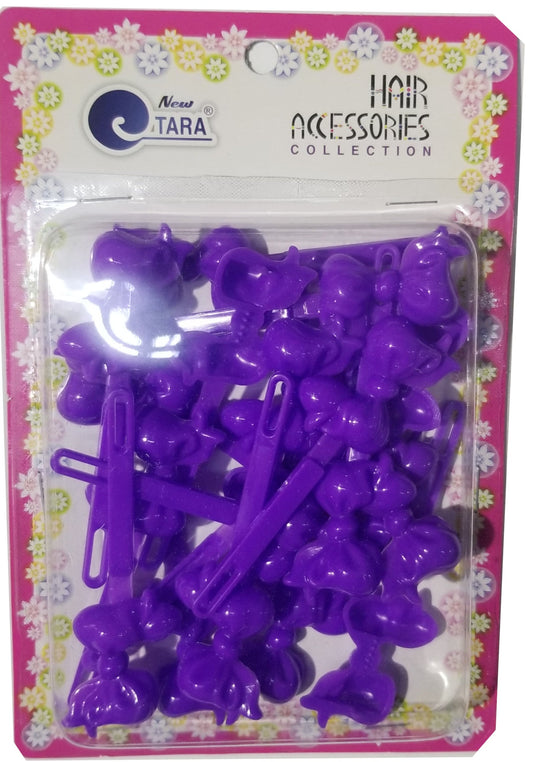 Tara Barrettes - Ribbon Purple #BRT08954