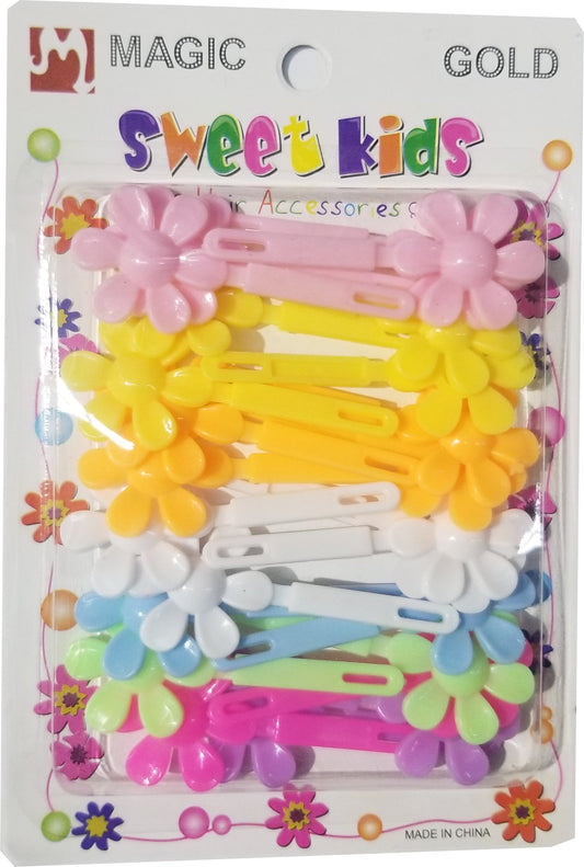 Sweet Kids Hair Barrettes - Flower Pastel Mix #5136PA