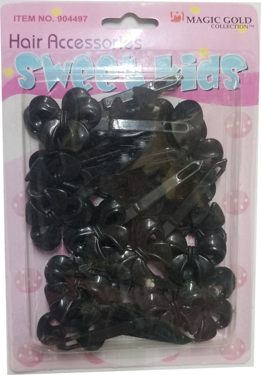 Sweet Kids Hair Barrettes - Ribbon 4 Black #BRT2015