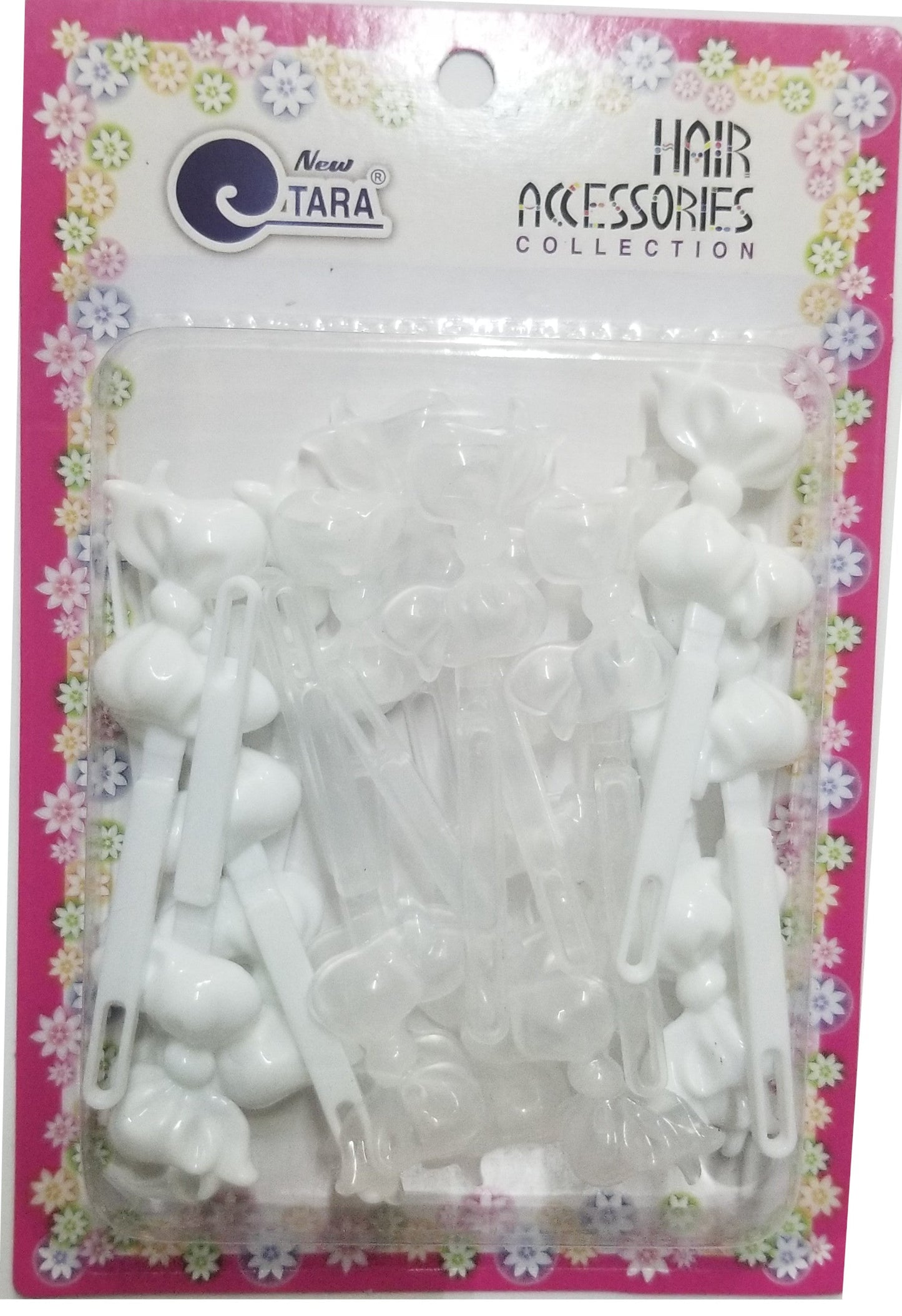 Tara Hair Barrettes - Ribbons White & Clear #ZQ9034