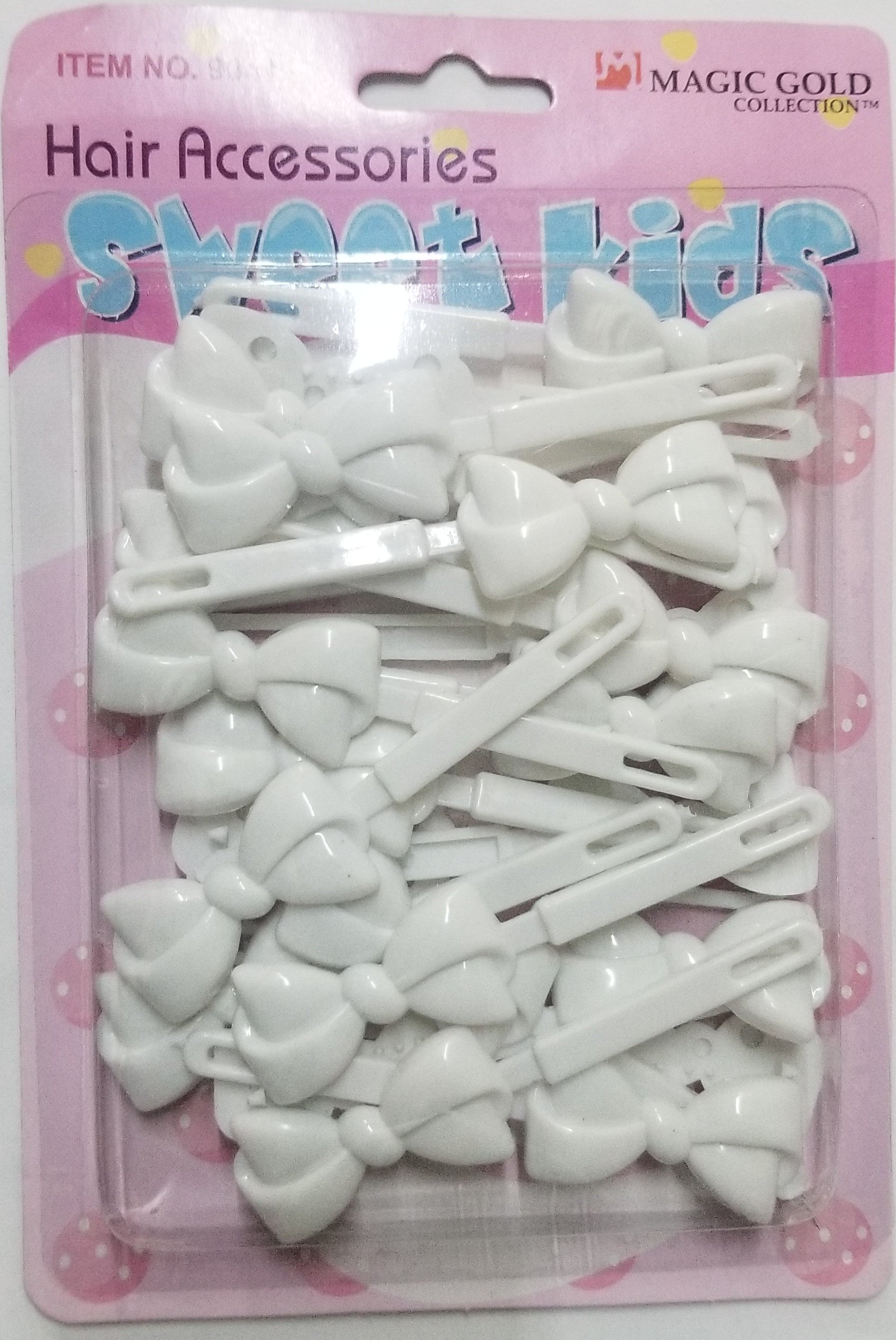 Sweet Kids Hair Barrettes - Ribbon White #2014